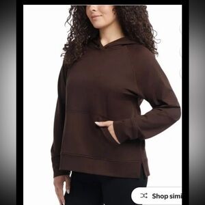 NWT Danskin Women’s Melange Hoodie Expresso Brown Kangaroo Pocket, Soft Sz S